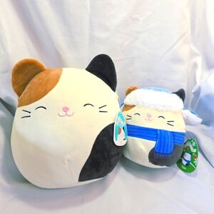 Squishmallows Cam Calico Cat Plush Lot Of 2 Original 2022 Winter 2023 READ